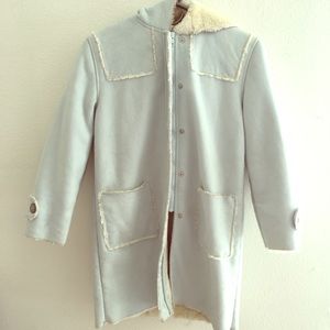 Baby blue coat from gap with furry lining